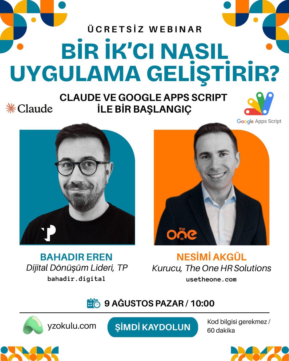 Bir İK'cı Nasıl Uygulama Geliştirir? webinar afişi